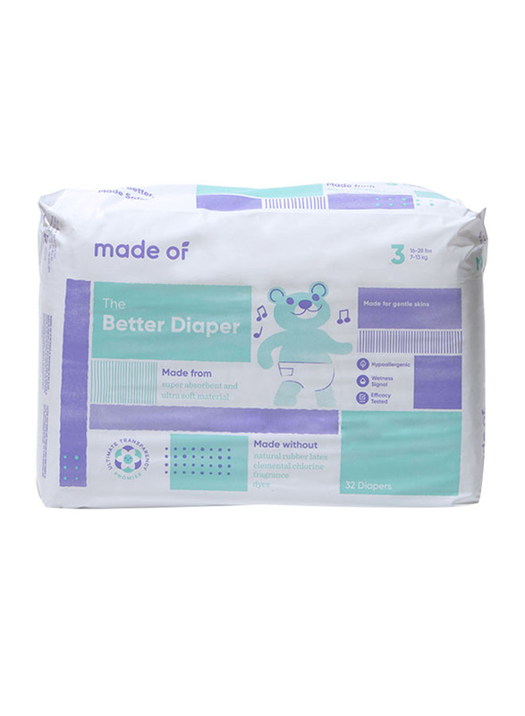 Made Of The Better Baby Diapers, Size 3, 7-13 Kg, 32 Count